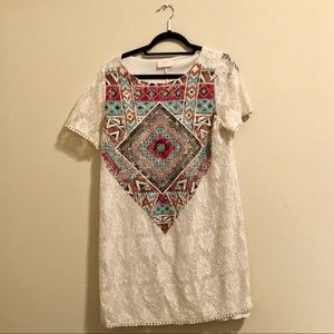 Everly Lace tribal shift dress